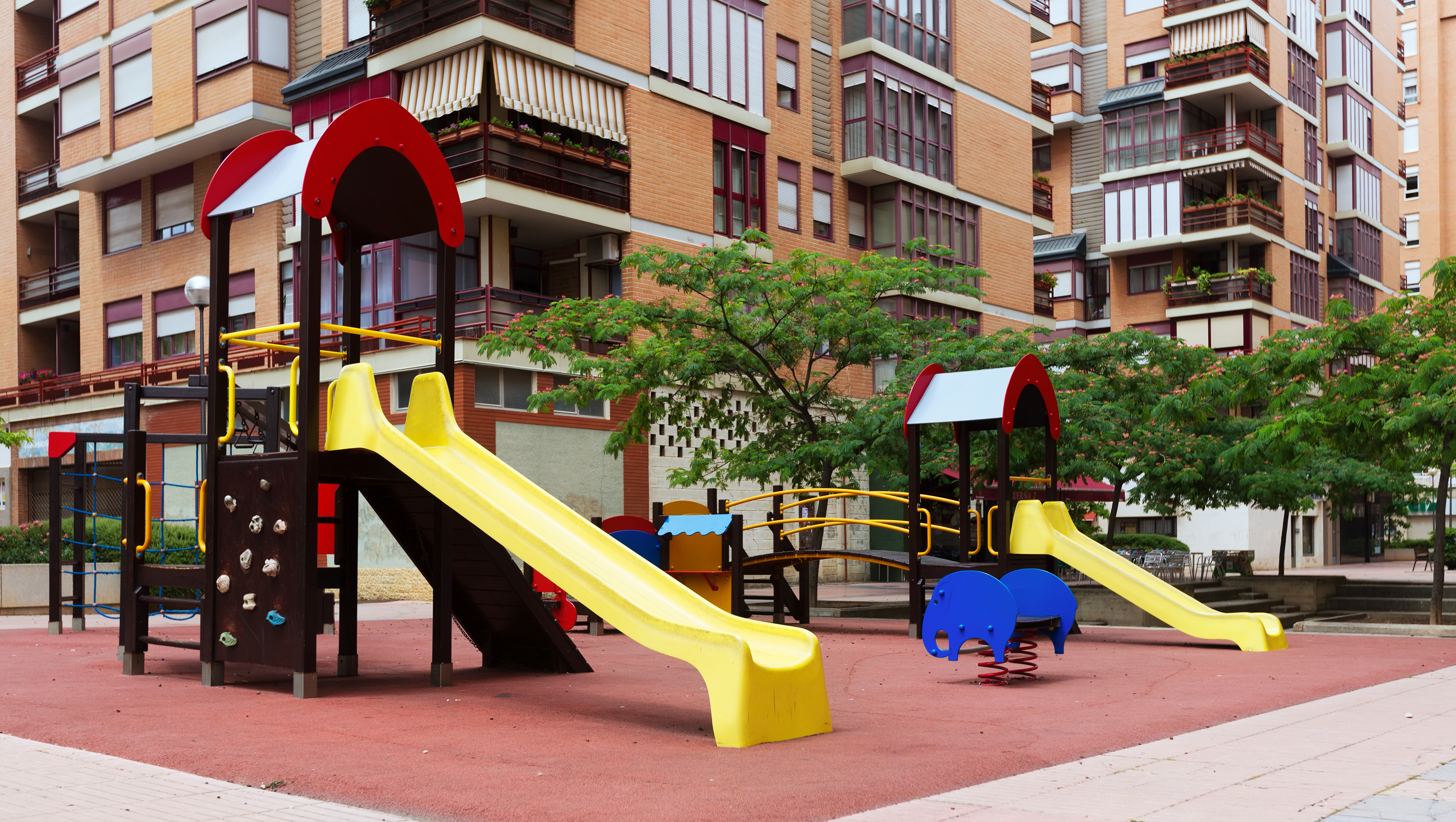 playground  in city street, nobody